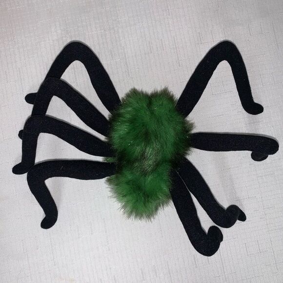 Green Spider Plush Halloween Creepy Spooky Home Decor Stuffed Animal Children’s - Picture 7 of 10
